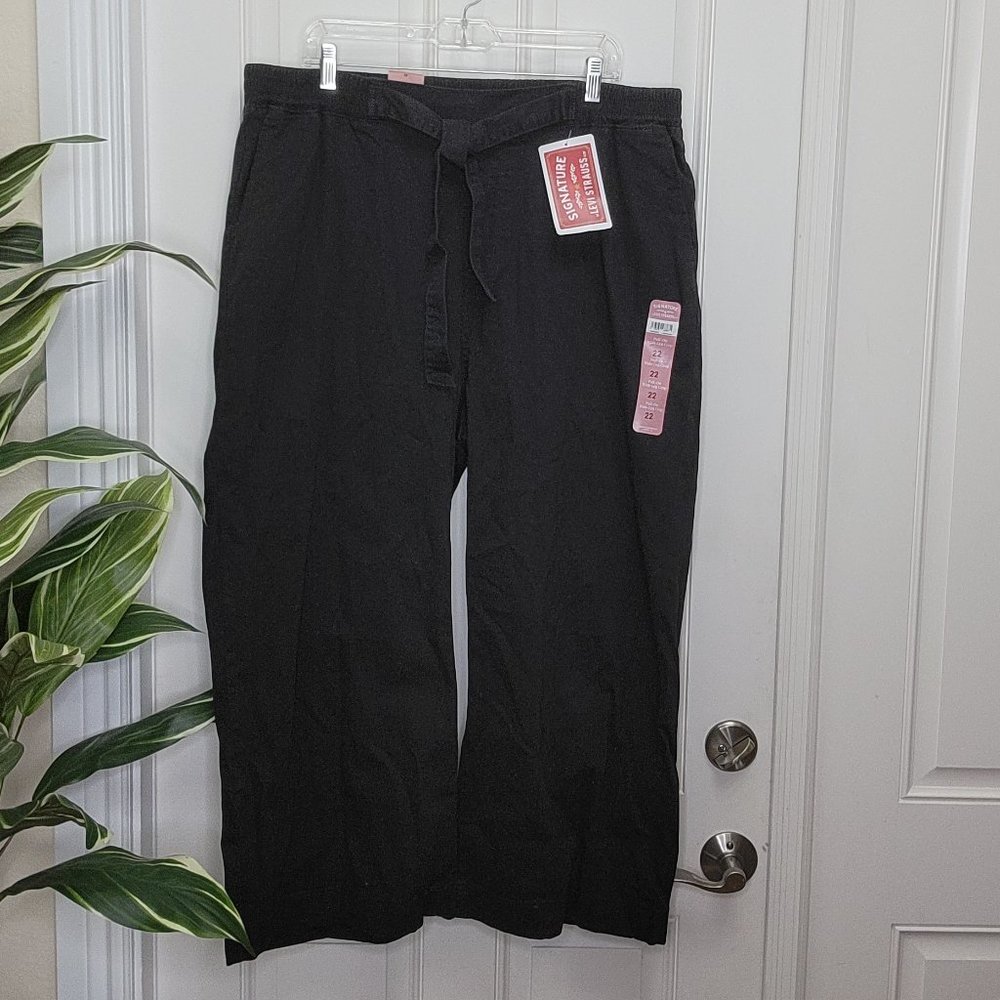 Levi Womens Plus Wide Leg Pull On Crop Pant Sz. 22
